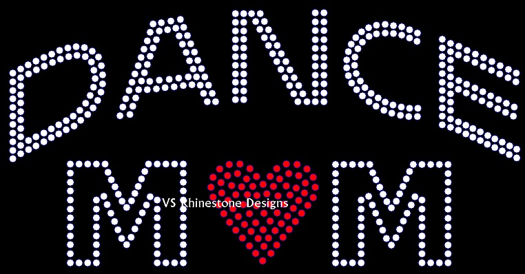 Dance Mom Heart Rhinstone Transfer